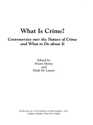 cover image of What Is Crime?